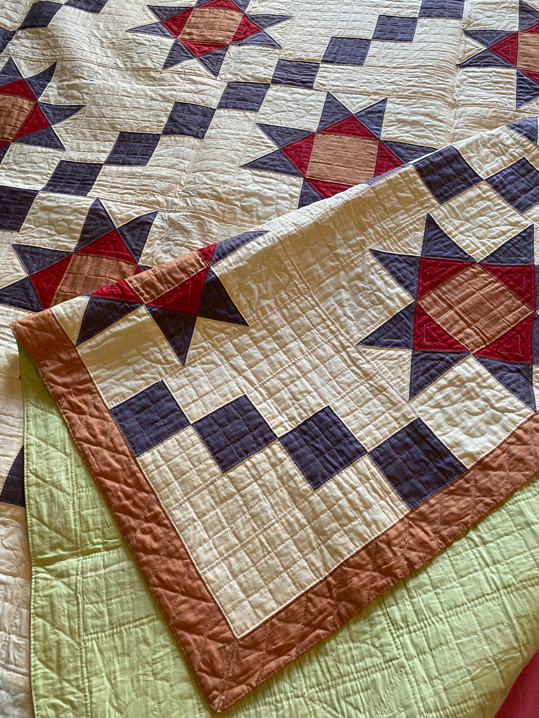 New Handsewn Handsewn Quilt Handstitched Hand Stitch Quilt Patchwork