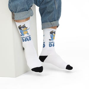 Awesome Dad - Bluey Bandit Crew Socks, Bluey Socks, Father's Day Gift, Birthday Gift for Dad, Cute Cartoon Characters Socks for New Dad