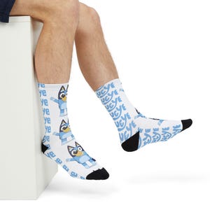 Calcetines azules con personajes divertidos / Regalo divertido para niños, artículos esenciales para citas de juegos, rellenos de calcetines, [...]
