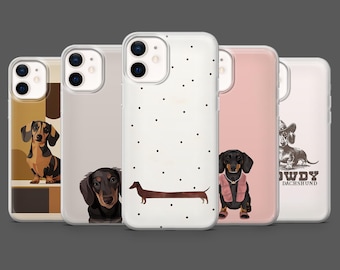 Dachshund Phone Case Wiener Dog Sausage Dog Cover for iPhone 17Pro, 16, 15, 14, 13, 12, Samsung S25,S24, S23Fe, S22,A16,A26,A56, Pixel 10, 9
