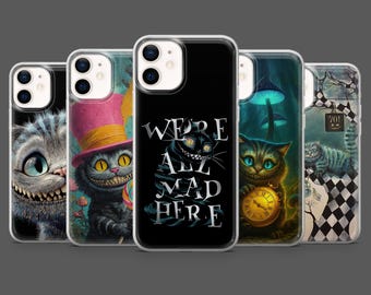 Alice Wonderland Phone Case Cheshire Fairytale Cover for iPhone 17Pro, 16, 15, 14, 13,12, Samsung S25, S24, S23Fe,S22,A16,A26,A56,Pixel 10,9