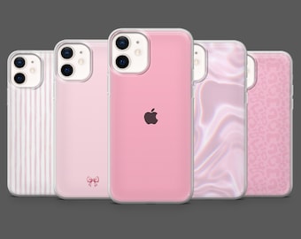Pink Phone Case Cute Coquette Minimalistic Cover for iPhone 17Pro, 16, 15, 14,13,12, Samsung S25, S24, S23Fe, S22, A16, A26,A56, Pixel 10, 9