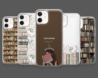 Bookish Flower Phone Case Book Lover Reader Cover for iPhone 17Pro, 16, 15, 14, 13,12, Samsung S25, S24, S23Fe, S22, A16,A26,A56, Pixel 10,9