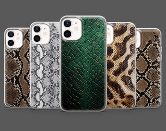 Snake Skin Phone Case Python Exotic Glamour Cover for iPhone 17Pro, 16, 15, 14, 13, 12, Samsung S25, S24, S23Fe,S22,A16,A26,A56, Pixel 10, 9