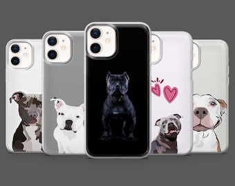 Pitbull Phone Case Terrier Stafford Dog Puppy Cover for iPhone 17Pro, 16, 15, 14, 13, 12, Samsung S25,S24,S23Fe,S22,A16,A26,A56, Pixel 10, 9
