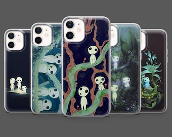 Princess Mononoke Phone Case Kodama Forest Spirit for iPhone 17Pro, 16, 15, 14, 13, 12, Samsung S26, S25, S24, S23, A17, A26,A57, Pixel 10,9