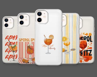 Aperol Spritz Phone Case Cocktail Italy Cover for iPhone 17Pro, 16, 15, 14, 13, 12, Samsung S25,S24, S23Fe, S22,A 16, A26, A56, Pixel 10, 9