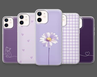 Purple Phone Case Lilac Lavender Minimalistic Cover for iPhone 17Pro, 16, 15, 14,13,12, Samsung S25, S24, S23Fe,S22,A16,A26,A56, Pixel 10, 9