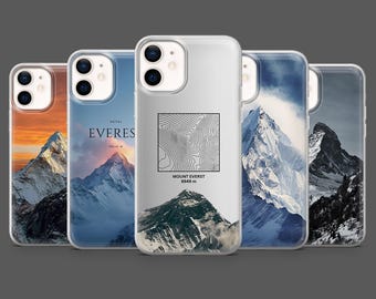 Mount Everest Phone Case Hiking Adventure Cover for iPhone 17Pro, 16, 15, 14, 13,12, Samsung S25, S24, S23Fe, S22, A16, A26, A56, Pixel 10,9