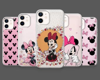 Disney Phone Case Minnie Mouse Cartoon Cover for iPhone 17Pro, 16, 15, 14, 13,12, Samsung S25, S24, S23Fe, S22, A16, A26, A56, Pixel 10, 9