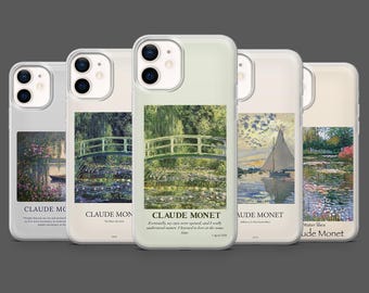Claude Monet Phone Case Painting Famous Art Cover for iPhone 17Pro, 16, 15, 14, 13, 12, Samsung S25, S24, S23Fe, S22,A16,A26,A56, Pixel 10,9