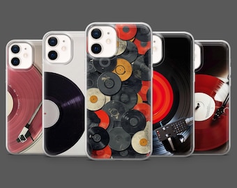 Vinyl Records Phone Case Retro Music Record Player for iPhone 17Pro, 16, 15, 14, 13,12, Samsung S25, S24, S23Fe S22,A16,A26,A56, Pixel 10, 9