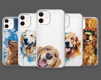 Golden Retriever Phone Case Dog Puppy Lover Cover for iPhone 17Pro, 16, 15, 14, 13, 12, Samsung S25,S24,S23Fe,S22,A16, A26, A56, Pixel 10, 9