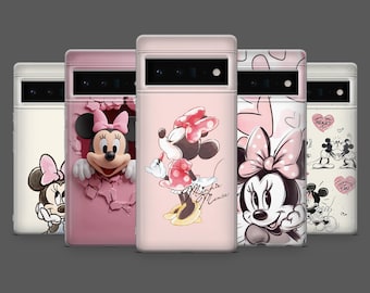 Disney Phone Case Minnie Mouse Cartoon Cover for Google Pixel 10, 10Pro, 9, 9Pro, 8A, 8, 7A, 6A, Samsung S25, S24FE, S23, A17, iPhone 17, 16