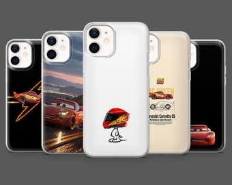 Lightning McQueen Phone Case Cars Sally Carrera Cover for iPhone 17Pro, 16, 15, 14,13,12, Samsung S25,S24,S23Fe,S22,A16,A26,A56, Pixel 10, 9