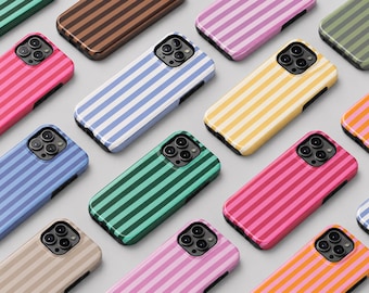 Striped Phone Case Custom Stripe Lines Retro Pattern for iPhone 17, 16, 15, 14, 13, 12, Samsung S25, S24, S26, S22, A16, A26, Pixel 10,9