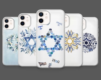 Jewish Star Phone Case Star of David Judaica Cover for iPhone 17Pro, 16, 15, 14, 13,12, Samsung S25, S24, S23Fe, S22, A16,A26,A56,Pixel 10,9