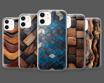 Wood Resin Phone Case Wood Charred Oak Cover for iPhone 17Pro, 16, 15, 14, 13,12, Samsung S25, S24, S23Fe, S22, A16, A26, A56, Pixel 10, 9