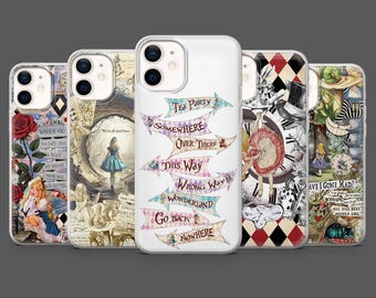 Alice Wonderland Phone Case Fairytale Cheshire Cover for iPhone 17Pro, 16, 15, 14, 13,12, Samsung S25, S24, S23Fe,S22,A16,A26,A56,Pixel 10,9