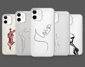 Body Line Art Phone Case Naked Feminine Cover for iPhone 17Pro, 16, 15, 14, 13, 12, Samsung S25, S24, S23Fe, S22, A16, A26, A56, Pixel 10, 9