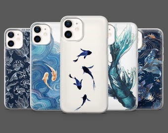 Koi Fish Phone Case Japanese Asian Carp Cover for iPhone 17Pro, 16, 15, 14, 13, 12, Samsung S25,S24, S23Fe, S22,A 16, A26, A56, Pixel 10, 9