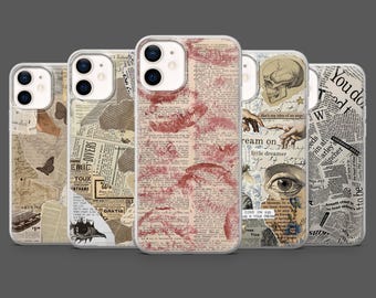 Vintage Scrapbook Phone Case Bookish Newsletter for iPhone 17Pro, 16, 15, 14, 13,12, Samsung S25, S24, S23Fe, S22, A16, A26, A56, Pixel 10,9