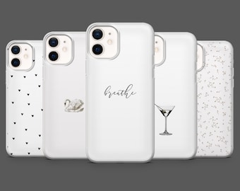 Simple White Phone Case Minimal Light Cover for iPhone 17Pro, 16, 15, 14, 13, 12, Samsung S25, S24, S23Fe, S22, A16, A26, A56, Pixel 10, 9