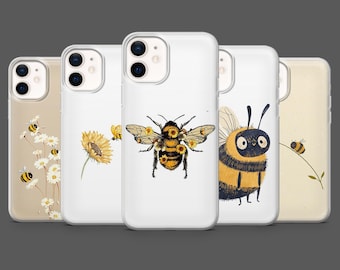 Bee Phone Case Honeycomb Bumblebee Cover for iPhone 17Pro, 16, 15, 14, 13, 12, Samsung S25,S24, S23Fe, S22, A16, A26, A56, Pixel 10, 9