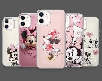 Disney Phone Case Minnie Mouse Cartoon Cover for iPhone 17Pro, 16, 15, 14, 13,12, Samsung S25, S24, S23Fe, S22, A16, A26, A56, Pixel 10, 9