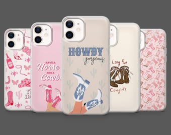 Cowgirl Phone Case Western Rodeo Horse Cover for iPhone 17Pro, 16, 15, 14, 13, 12, Samsung S25,S24, S23Fe, S22, A16, A26, A56, Pixel 10, 9
