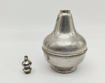 Antiek verzilverde kappersfles vintage Keulen aftershave schenktuit jaren 1930