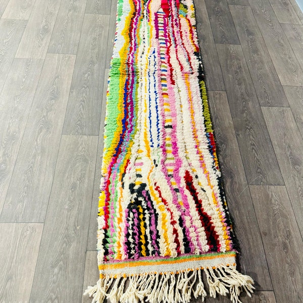 Custom Runner Rug, Colorful Moroccan Runner, Berber Carpet, Wool Entryway rug, Handmade rug, Multicolored Rug, Narrow Rug, Beniourain Rug