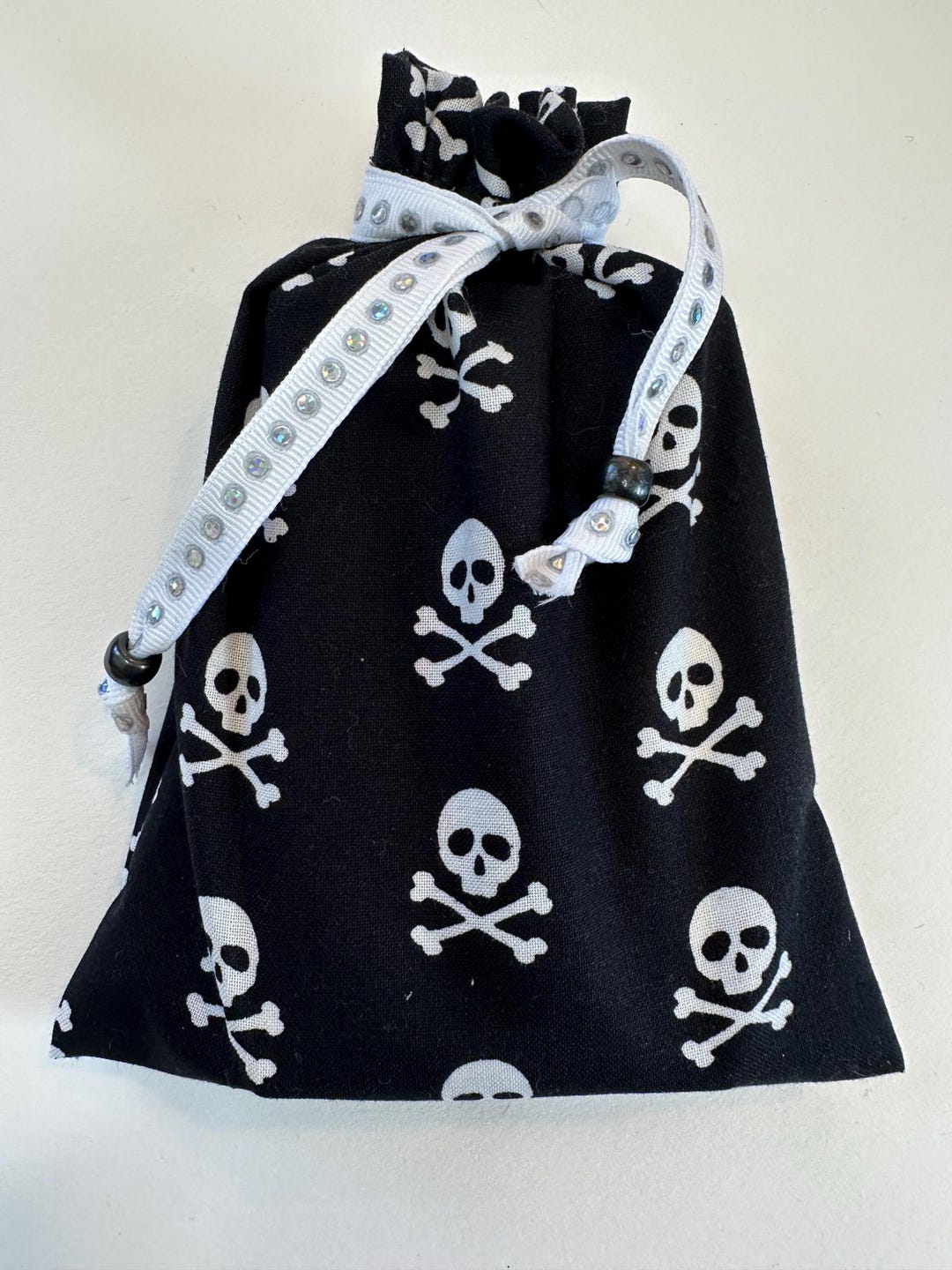 Lined Black and White Skulls Card Deck Bag - Etsy