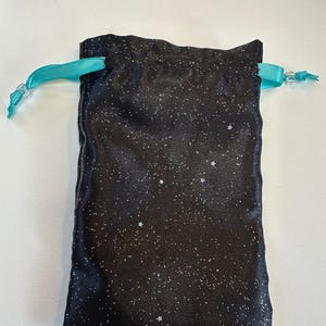 Black satin glittered Card Deck Bag