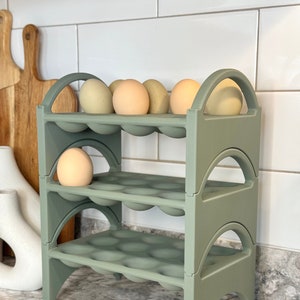 QUTREY Silver Metal Egg Holder Countertop, Spiral Design Egg Skelter  Dispenser Rack with Egg Storage Basket for Kitchen