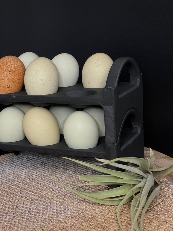 Stackable 6 Count Egg Holder Countertop Stackable Egg Tray Farm