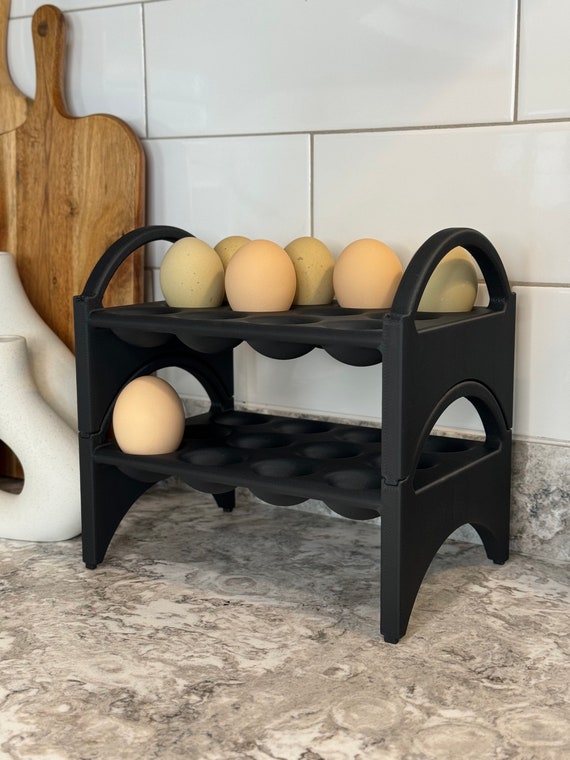 Stackable 12 Count Egg Holder Countertop Stackable Egg Tray Farm