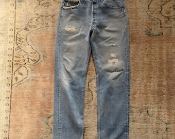 Vintage 1990s Levis 501xx Distressed Patched Jeans Mens 32x32 USA