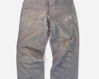 Vintage 1950s Hercules mountain cloth gusset crotch work trousers 34x30