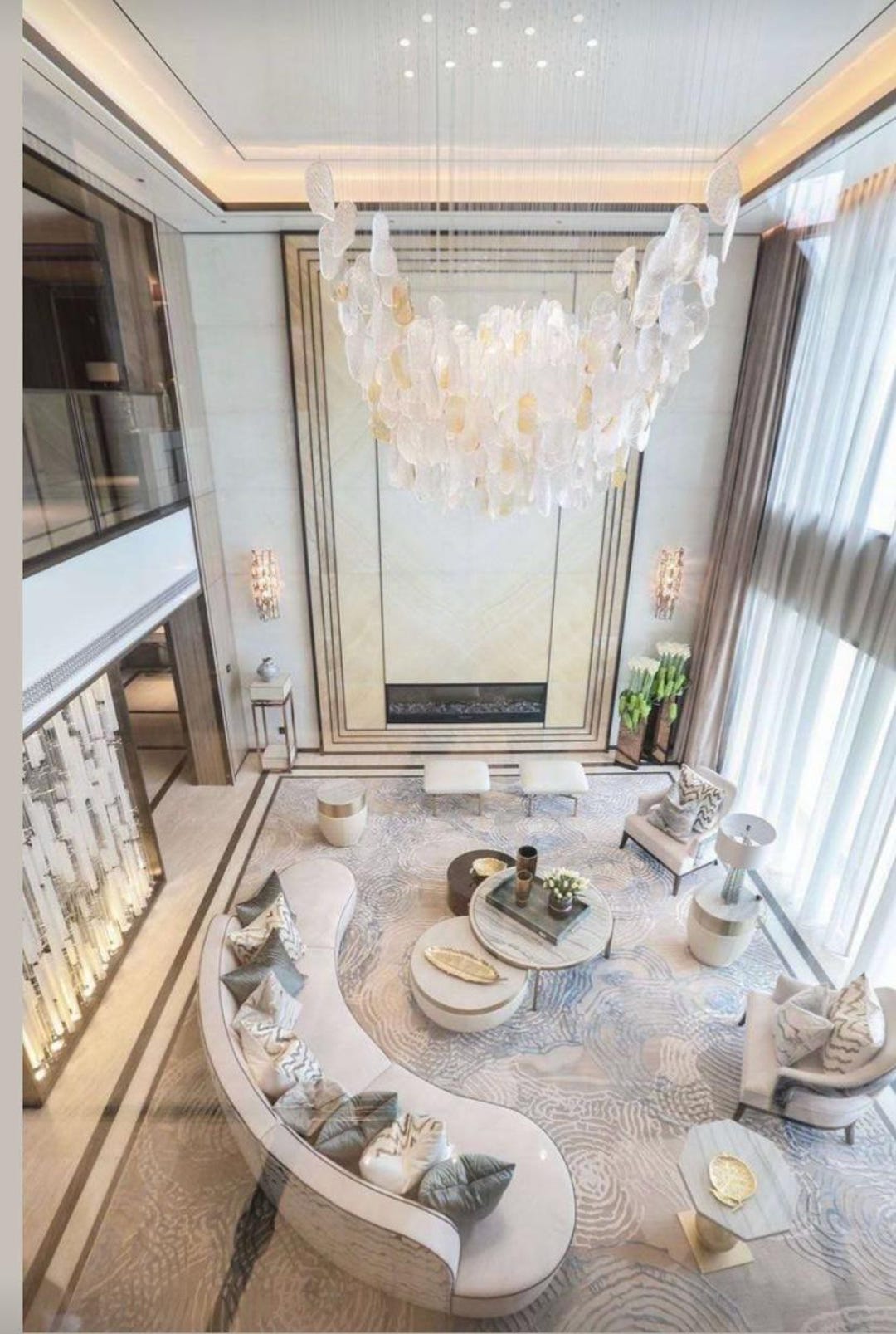 Modern-staircase-cascading-lighting- MIST MURANO CHANDELIER -custom ...