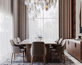 Led-kroonluchter met handgemaakte glaskunst - LUCCI ART CHANDELIER - Op maat gemaakte-eetkamerkroonluchter-trapverlichting Op maat gemaakte kroonluchter