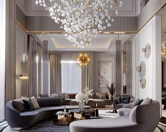 Modern-entry-light fixture, dining lighting chandelier-led- BIANCO -CHANDELIER - Custom-large staircase-lighting, Bespoke-chandelier