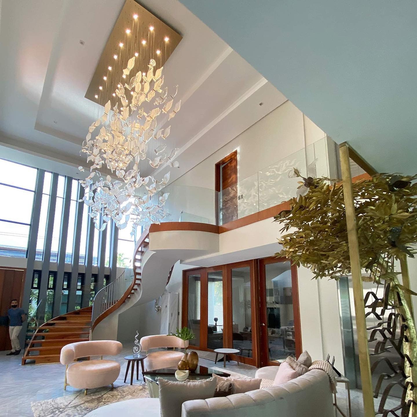 Cutom-large-murano-glass-chandelier- DOVE CHANDELIER- Modern-two-story ...