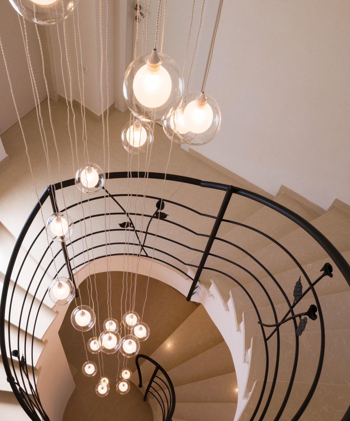 Modern-staircase-pendant-lighting-ledhalo MOON Contemporary-chandelier ...