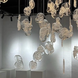 Custom-large-dining-chandelier, long-staircase-chandelier-lighting- &quot;GIARDINO&quot; MURANO CHANDELIER -foyer- lighting-led style glass chandelier