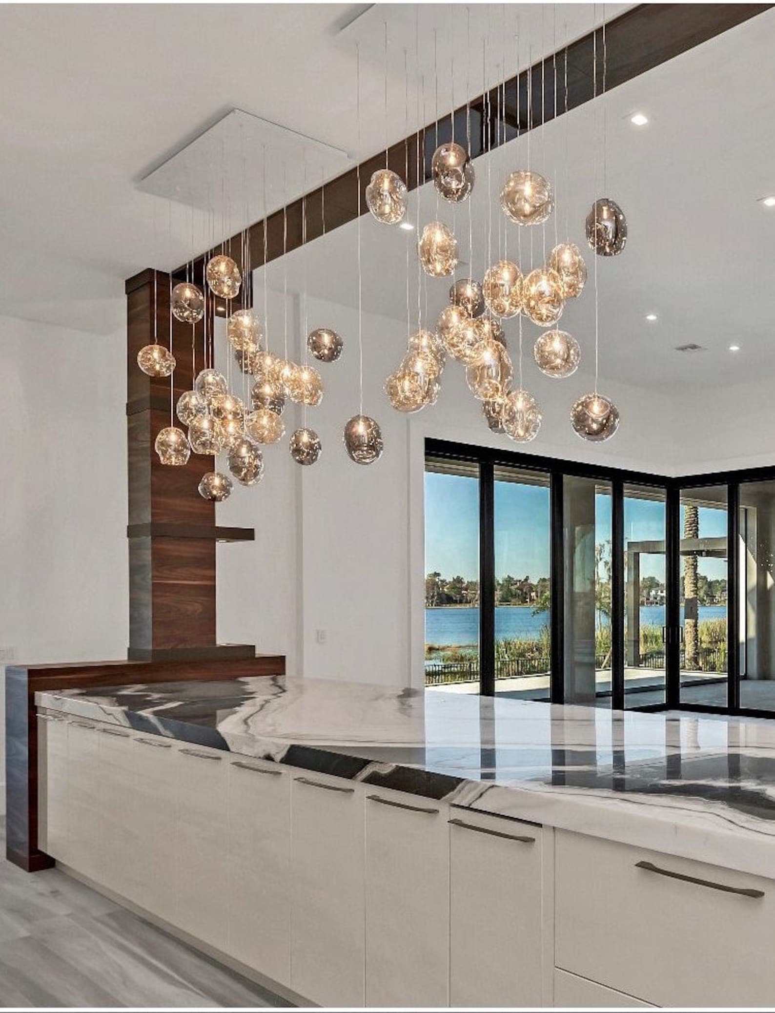 Modern-kitchen-island-dining-chandelier-multi-pendant- MONACO - Custom ...