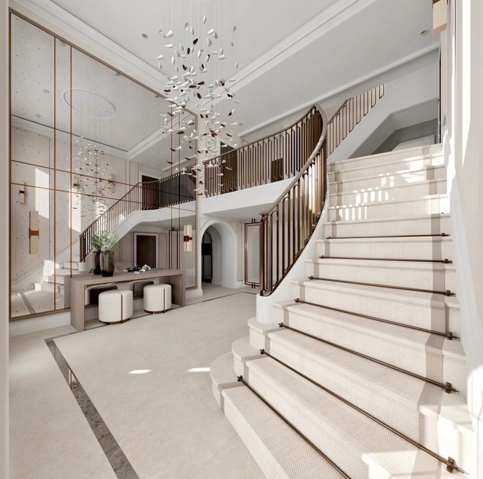 MODERN Staircase-foyer-chndelier -murano-art-glass-lighting-custom ...