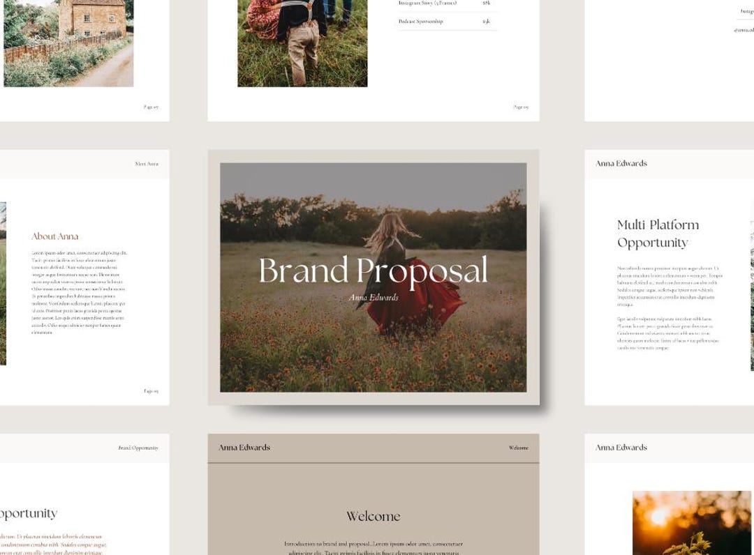 Influencer Brand Pitch Deck Canva Template | Media Kit Presentation ...