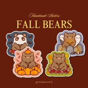 Fall Bears | Handmade Stickers
