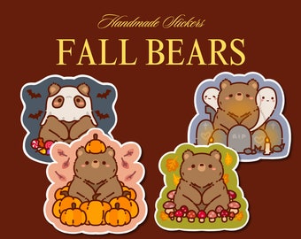Fall Bears | Handmade Stickers